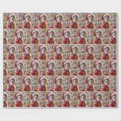 Golden Retriever mit Ingwer Kitten im Strumpf Geschenkpapier (Flach)