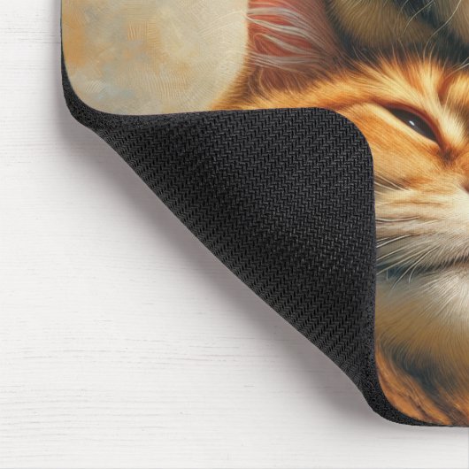 Golden Retriever mit Ingwerkatze Mousepad (Ecke)