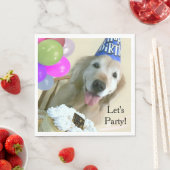 Golden Retriever mit Kuchen und Balloons Geburtsta Serviette (Beispiel)