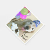 Golden Retriever mit Kuchen und Balloons Geburtsta Serviette (Ecke)