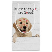 Golden Retriever mit Lipstick Kisses Kleine Geschenktüte (Vorderseite)