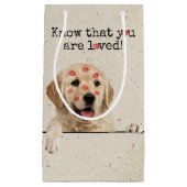 Golden Retriever mit Lipstick Kisses Kleine Geschenktüte (Vorderseite)