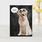 Golden Retriever mit lustiger Maske aus Leder Karte (Gelbe Blume)