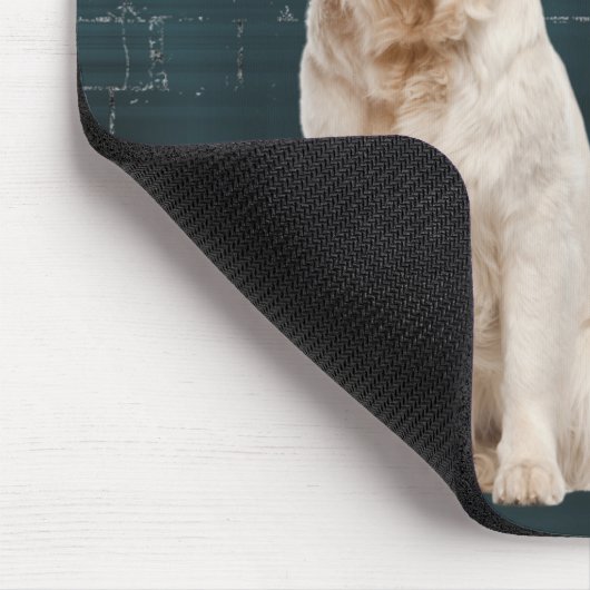Golden Retriever mit lustiger Maske Maus Pad Mousepad (Ecke)