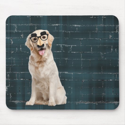 Golden Retriever mit lustiger Maske Maus Pad Mousepad (Vorne)