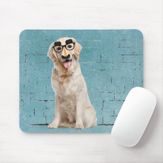 Golden Retriever mit lustiger Maske Maus Pad Mousepad (Mit Mouse)