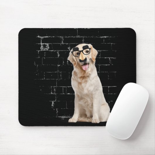 Golden Retriever mit lustiger Maske Maus Pad Mousepad (Mit Mouse)