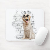 Golden Retriever mit lustiger Maske Mousepad (Mit Mouse)