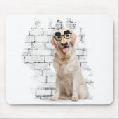Golden Retriever mit lustiger Maske Mousepad (Vorne)