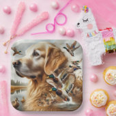 Golden Retriever mit Mallard Enten Pappteller (Party)