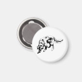 Golden Retriever mit mutigem Vektordesign Magnet (Vorderseite/Rückseite)