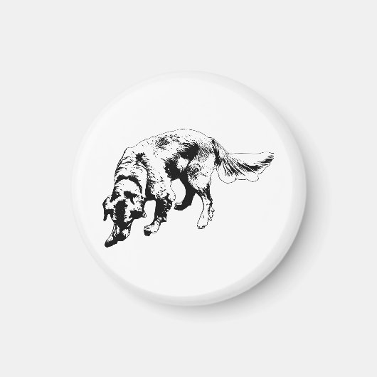 Golden Retriever mit mutigem Vektordesign Magnet (Vorne)