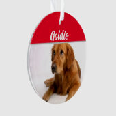 Golden Retriever mit Name und Foto Weihnachten Ornament (Vorderseite)