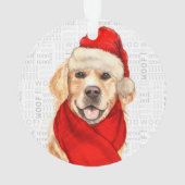 Golden Retriever mit Name und Foto Weihnachten Ornament (Rückseite)