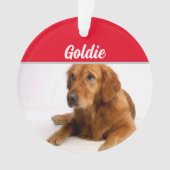 Golden Retriever mit Name und Foto Weihnachten Ornament (Vorderseite)