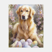 Golden Retriever mit Ostereiern Fleecedecke (Vorderseite)