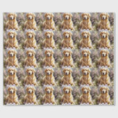 Golden Retriever mit Ostereiern Geschenkpapier (Flach)