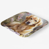 Golden Retriever mit Ostereiern Pappteller (Gewinkelt)