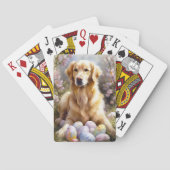 Golden Retriever mit Ostereiern Spielkarten (Rückseite)