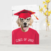 Golden Retriever mit Red Cap Karte (Gelbe Blume)