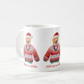 Golden Retriever mit Red Ugly Sweater Xmas Kaffeetasse (Vorderseite Links)