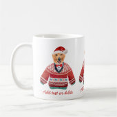 Golden Retriever mit Red Ugly Sweater Xmas Kaffeetasse (Links)