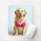 Golden Retriever mit rosa BH Mousepad (Mit Mouse)