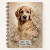 Golden Retriever mit Rosen Notizblock (Vorderseite)