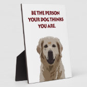 Golden Retriever mit schönem Zitat Fotoplatte (Seite)
