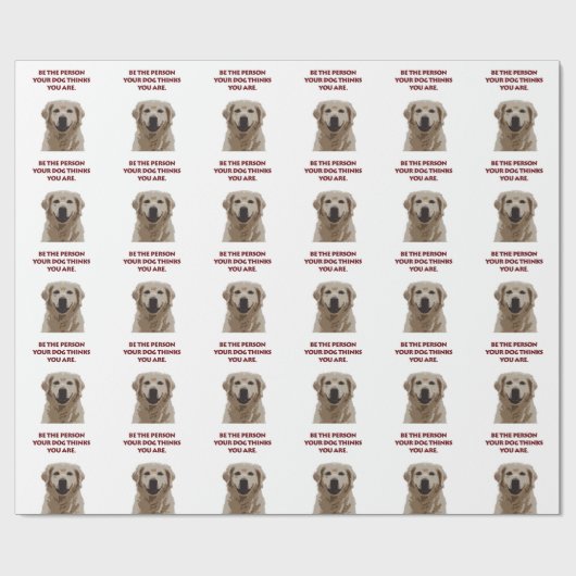 Golden Retriever mit schönem Zitat Geschenkpapier (Flach)