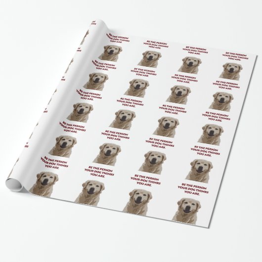 Golden Retriever mit schönem Zitat Geschenkpapier (Ungerollt)
