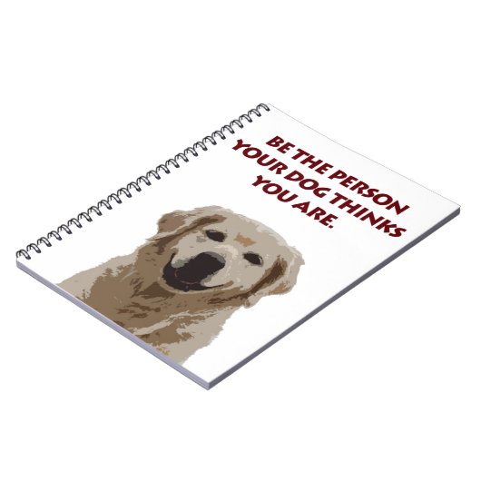 Golden Retriever mit schönem Zitat Notizblock (Linke Seite)