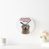 Golden Retriever mit schönem Zitat Runde Wanduhr (Zuhause)