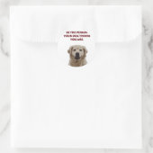 Golden Retriever mit schönem Zitat Runder Aufkleber (Tasche)