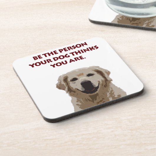 Golden Retriever mit schönem Zitat Untersetzer (Linke Seite)