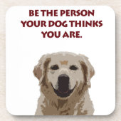 Golden Retriever mit schönem Zitat Untersetzer (Vorderseite)