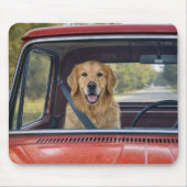 Golden Retriever mit Sicherheitsgurt Mousepad (Vorne)