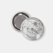 Golden Retriever mit Sonnenbrille Magnet (Vorderseite/Rückseite)