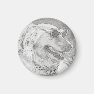 Golden Retriever mit Sonnenbrille Magnet