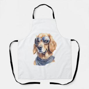 Golden Retriever mit Sonnenbrille  Schürze