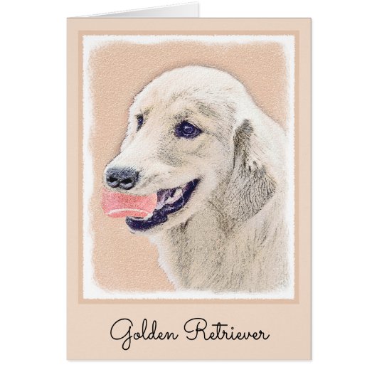 Golden Retriever mit Tennis Ball Malerei Hund Kuns (Vorne)