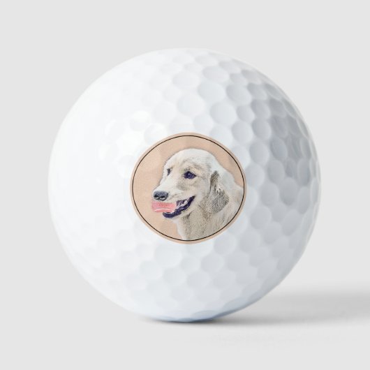 Golden Retriever mit Tennis Ball Malerei Hund Kuns (Vorderseite)