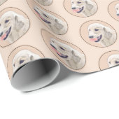 Golden Retriever mit Tennis Ball Malerei Hund Kuns Geschenkpapier (Rolleneckpunkt)