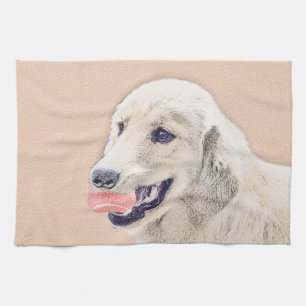 Golden Retriever mit Tennis Ball Malerei Hund Kuns Geschirrtuch