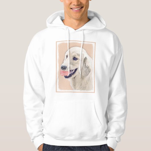 Golden Retriever mit Tennis Ball Malerei Hund Kuns Hoodie (Vorderseite)