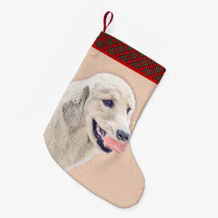Golden Retriever mit Tennis Ball Malerei Hund Kuns Kleiner Weihnachtsstrumpf
