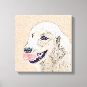 Golden Retriever mit Tennis Ball Malerei Hund Kuns Leinwanddruck