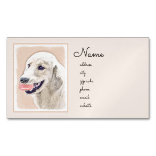 Golden Retriever mit Tennis Ball Malerei Hund Kuns Magnetische Visitenkarte