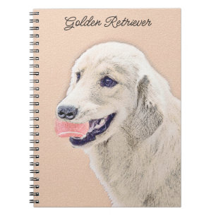 Golden Retriever mit Tennis Ball Malerei Hund Kuns Notizblock