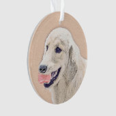 Golden Retriever mit Tennis Ball Malerei Hund Kuns Ornament (Vorderseite)